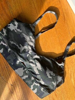 Fabletics Green & Gray Camo Sports Bralette